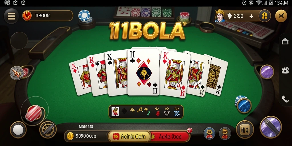 Tampilan gameplay seru dari 11BOLA dengan berbagai mode permainan domino.
