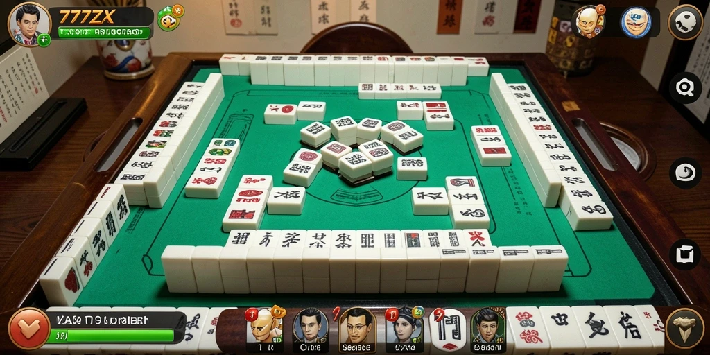 Tampilan gameplay 777ZX yang menampilkan permainan Mahjong yang seru.