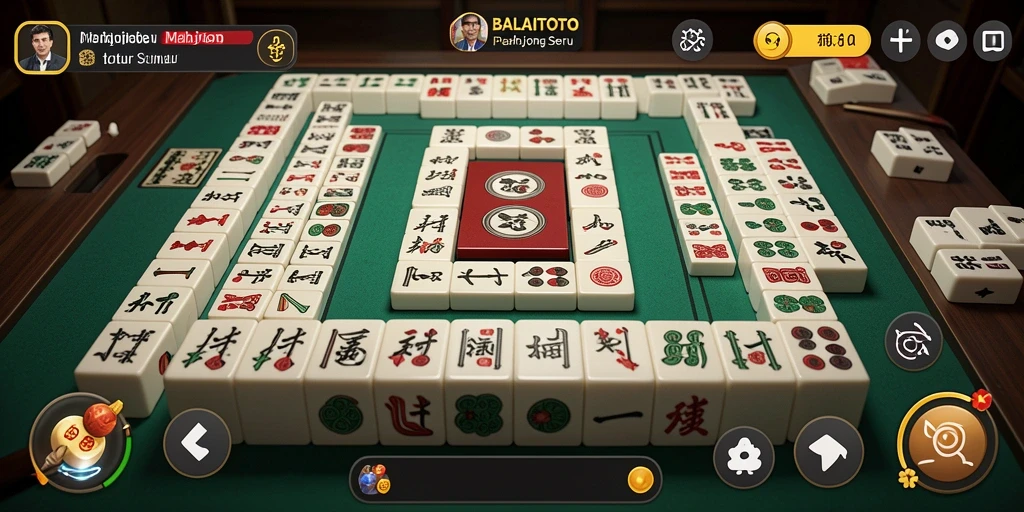 Tampilan permainan BALAITOTO dengan grafis Mahjong yang menarik.