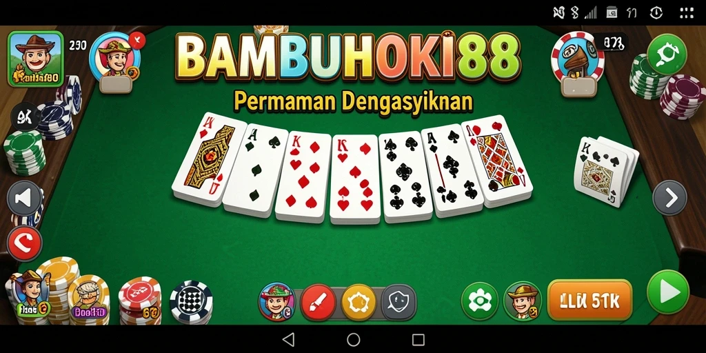 Tangkapan layar utama BAMBUHOKI88 menunjukkan aksi seru permainan Domino.