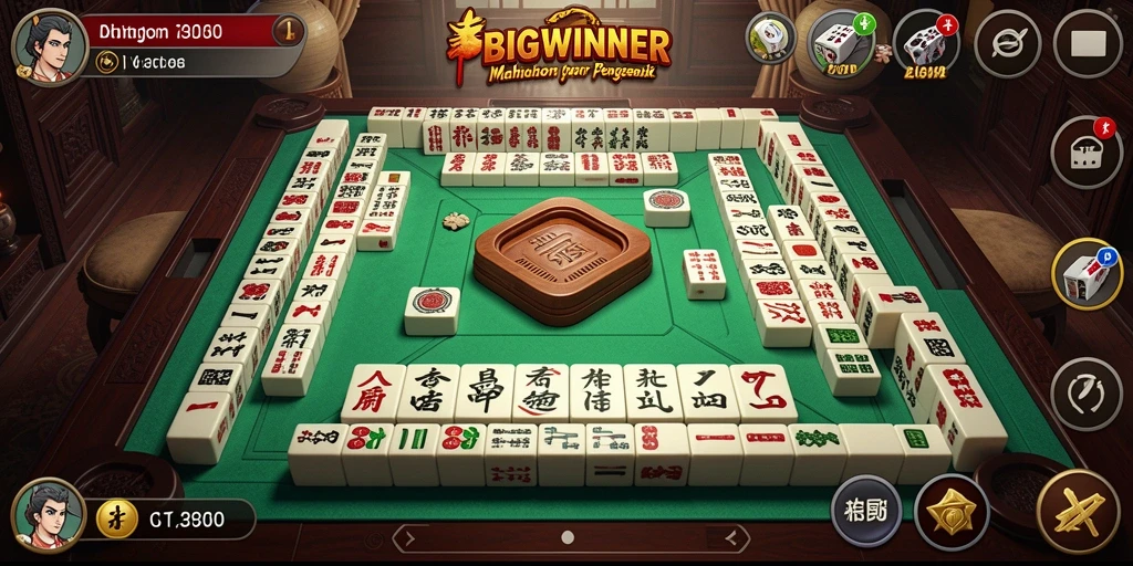 Screenshot gameplay BIGWINNER menampilkan aksi seru Mahjong.