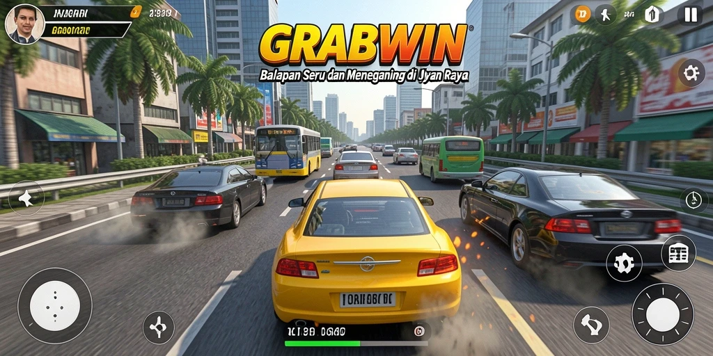 Tampilan gameplay Racing yang seru dan menegangkan di GRABWIN.
