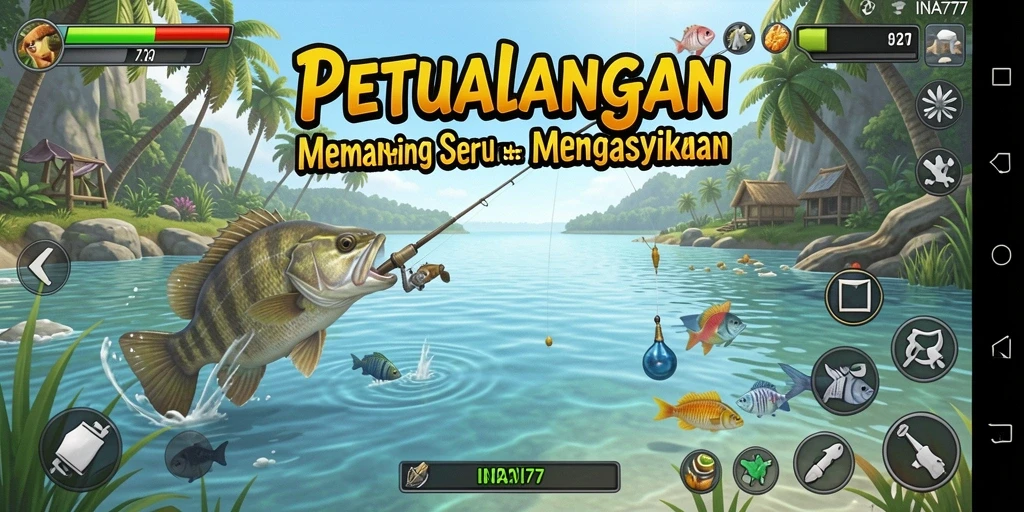 Tampilan gameplay INA777 yang seru saat memancing.