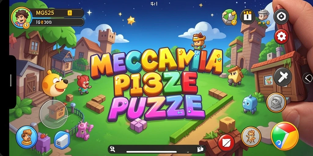 Screenshot gameplay MG525 menampilkan teka-teki yang menantang dan desain visual menarik.