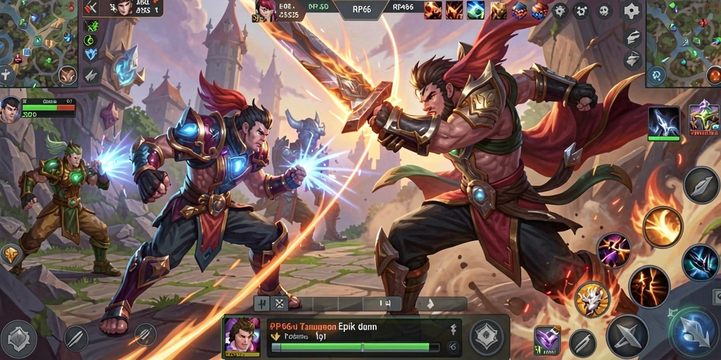 Screenshot gameplay RP66 dengan aksi pertarungan yang seru.