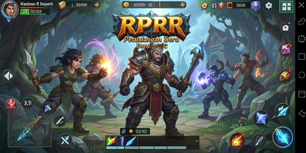 Screenshot menunjukkan pertempuran seru di dunia ARPG RPRR.