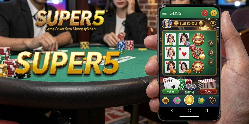 Tampilan gameplay seru Poker di SUPER5 dengan grafis berkualitas tinggi.