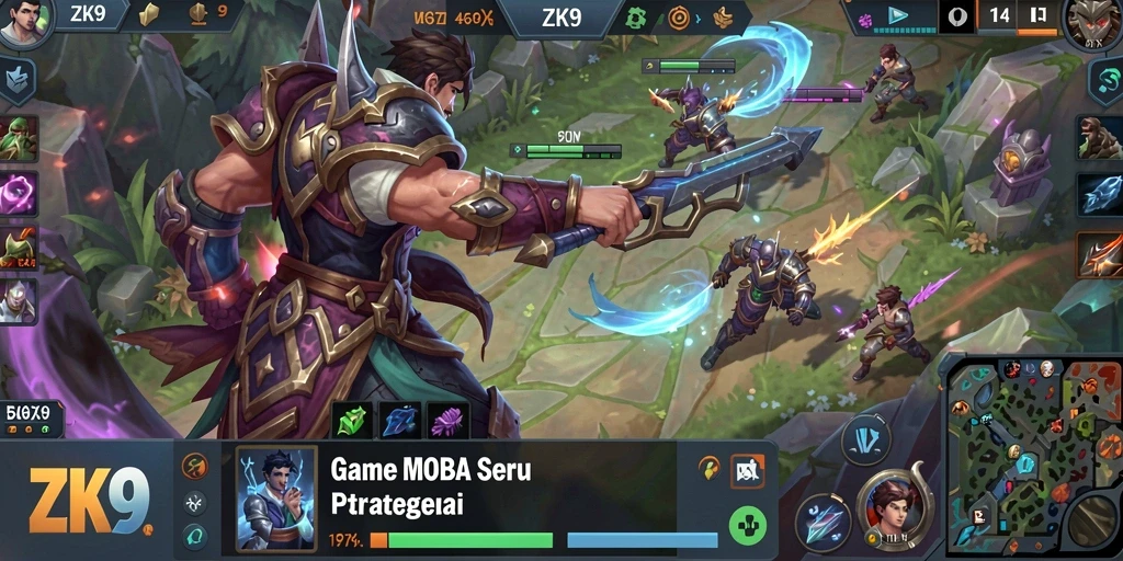 Screenshot gameplay ZK9 menampilkan pertarungan intens antar karakter.